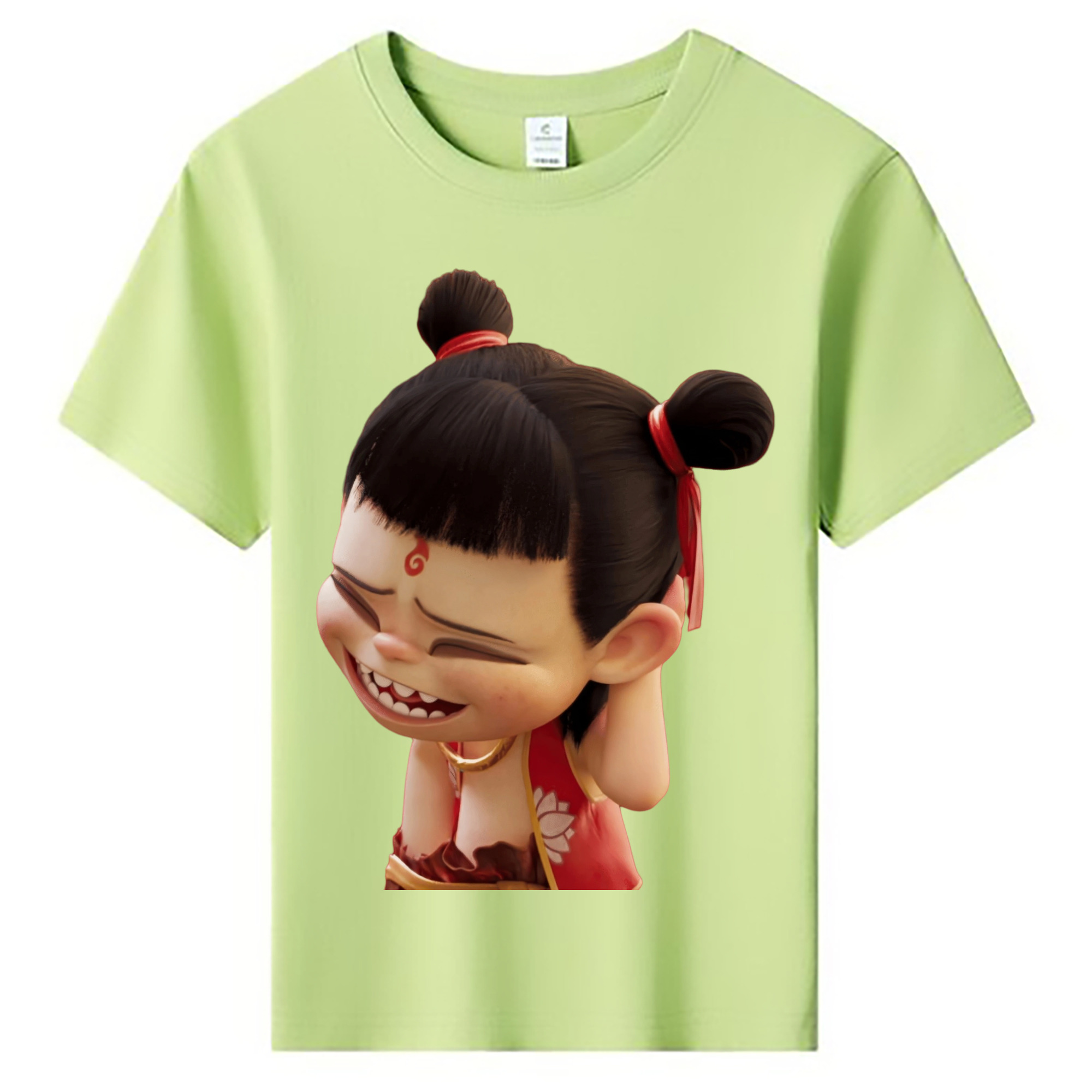 （画像用） Ne Zha 2 ナタ 魔童の大暴れ 綿100％キッズTシャツ（フロントプリント）